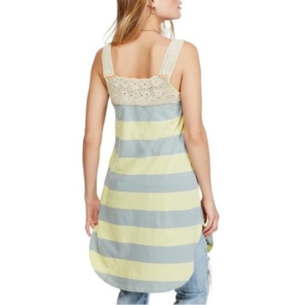 Free People Luca Crochet Stripe Tunic Tank XS NWT - Picture 3 of 15